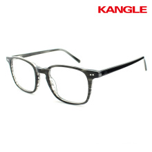 Fashion metal glasses stainless steel optical frames with acetate temple wholesale custom brand
